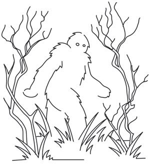 "Sasquatch Sneaks" A hint of stitching outlines Sasquatch, hiding on your fabric. Downloads as a PDF. Use pattern transfer paper to trace design for hand-stitching. UTH8047 (Hand Embroidery) 00716915-061614-1332-8 Sasquatch Drawing, Urban Threads Embroidery, Embroidery Dress Pattern, Embroidery Designs Free Download, Bigfoot Art, Embroidery On Paper, Pattern Coloring Pages, Ideas Embroidery, Urban Threads