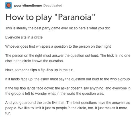 paranoia Paranoia Game, Crazy Games, Internet Games, Fun Sleepover Ideas, I Feel Good, Grimm, Text Posts, Tumblr Posts, The Worst