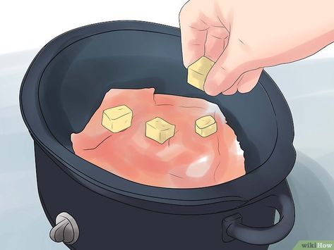 3 Ways to Cook a Deer Roast in a Slow Cooker - wikiHow Deer Roast Crockpot, Deer Roast, Venison Roast, Barbecue Sandwiches, Deer Recipes, Deer Meat Recipes, Deer Meat, Wild Game Recipes, Venison Recipes