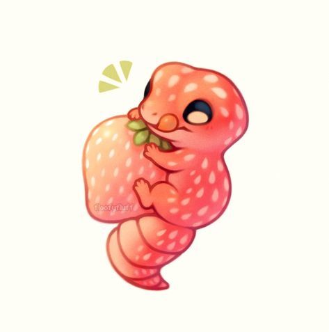 Strawberry Geckos Gecko, Twitter, Kawaii