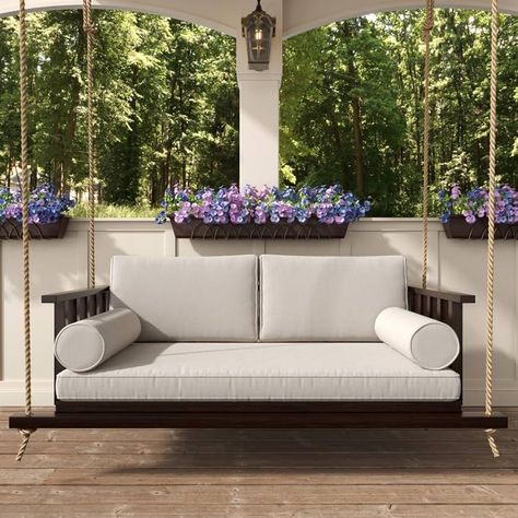 Amazon.com: Live Casual The Madison Steel Daybed Porch Swing with Included Outdoor Cushion Set : Patio, Lawn & Garden Daybed Porch, Modern Porch Swings, Amish Rocking Chairs, Painted Rocking Chairs, Metal Rocking Chair, Hanging Daybed, Porch Bed, Porch Swing Bed, Porch Swings