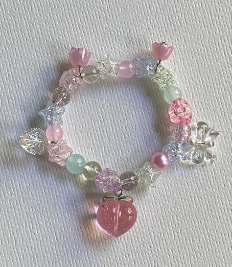 Candy Beads Bracelet, Chunky Bracelets Diy, Candy Bracelets Aesthetic, Candy Jewelry Diy, Chunky Bead Bracelet, Kawaii Bracelets, Chunky Beaded Bracelets, Y2k Bracelets, Fairytale Bracelet