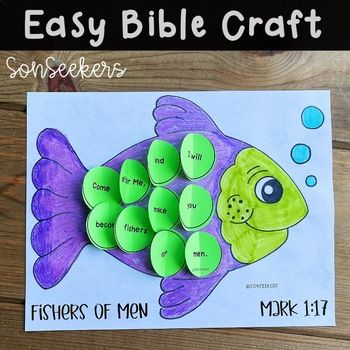 Are you currently seeking a creative and easy-to-implement craft activity to facilitate your students' comprehension of the Bible in an engaging manner? This particular Bible lesson has been meticulously designed to aid students in gaining a thorough understanding of Mark chapter 1, verse 17, where Jesus imparts the message, "Come after me, and I will make you become fishers of men." This resource is conveniently available for printing and immediate use within either a Sunday School or homeschoo Bible Verse Crafts For Kids, Fishers Of Men Craft Preschool, Kids Sunday School Crafts, Mark 8:27-38 Sunday School Craft, Fishers Of Men Activity, Fishers Of Men Craft, Bible School Crafts For Kids, Christian Crafts For Kids Easy, Easy Sunday School Crafts