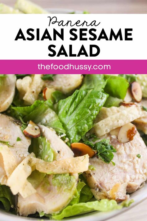 Panera Asian Sesame Dressing, Panera Asian Sesame Chicken Salad, Panera Salad Recipes, Chinese Chicken Salad Dressing Recipe, Asian Sesame Salad, Chinese Chicken Salad Dressing, Panera Salad, Tuna Salad Sandwich Recipe, Asian Sesame Dressing