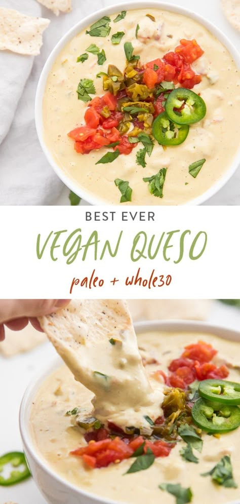 Wraps Vegan, Pasti Fit, Vegan Queso, Queso Recipe, Vegan Dip, Vegan Sauces, Tasty Vegetarian Recipes, Vegan Appetizers, Alfredo Sauce