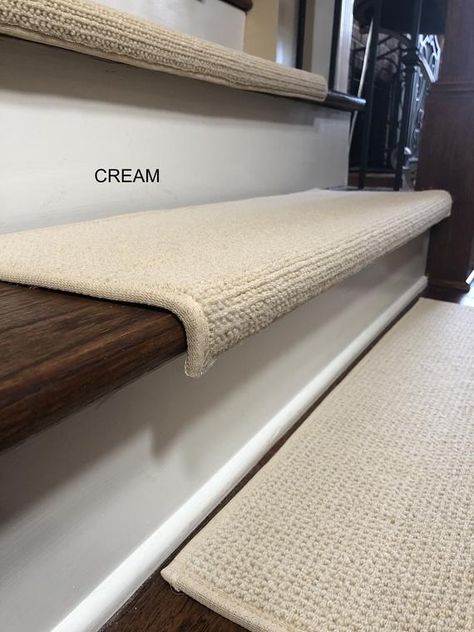 Carpet On Stairs, Stairway Makeover, Stairway Carpet, Redo Stairs, Diy Staircase Makeover, Wood Stair Treads, Carpet Treads, Diy Staircase, Stairs Makeover