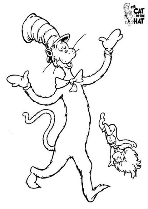 Free & Easy To Print Cat in the Hat Coloring Pages - Tulamama Dr Seuss Coloring Pages, Dr Seuss Hat, Seuss Crafts, Dr. Seuss, Fish Coloring Page, Birthday Coloring Pages, The Cat In The Hat, Quote Coloring Pages, Cat Coloring Page