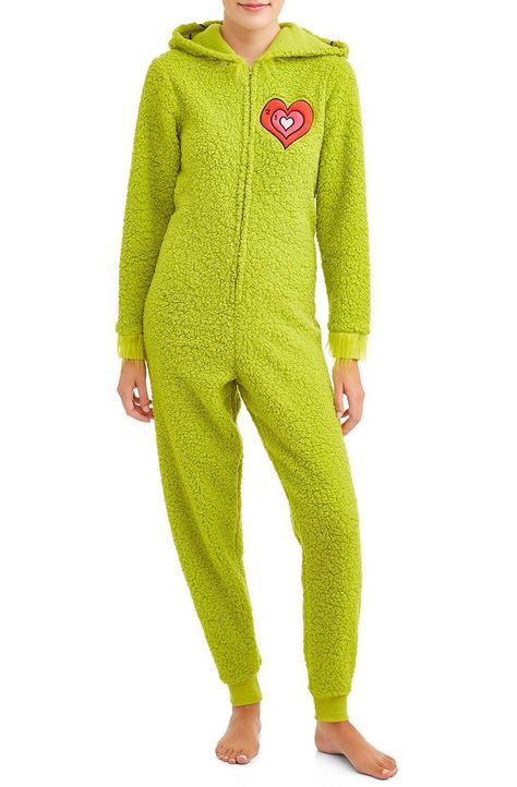 The Grinch Women's Fuzzy Plush Warm Holiday Hooded Union Suit Pajamas Cozy Dress Outfit, Grinch Pajamas, Union Suit, Family Pajama Sets, Christmas Pajama Set, Matching Family Pajamas, One Piece Pajamas, Matching Pajamas, The Grinch