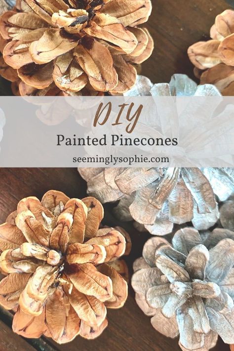 Painted pinecones make the perfect decorative accent or vase filler. These DIY painted pinecones are so fun and so easy to make! #DIY #crafts #easy #paint #pinecones #rustic #howto #homedecor #decorativeaccents #vasefiller Painting Pinecones, Paint Pinecones, Diy Home Upgrades, Pinecone Crafts Christmas, Painted Pinecones, Diy Pinecone, Crafts Easy, 2024 Christmas, Diy Pumpkin