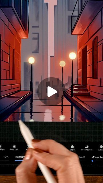 44K views · 4.4K likes | Art with Flo on Instagram: "Learn how to work with the perspective grid and create this rainy street scene in this fun Procreate tutorial. You can draw this too! #howtodraw #procreatetutorial #digitalart #procreateart #drawingtutorial https://www.patreon.com/posts/93222210" Art With Flo, Perspective Grid, Rainy Street, Procreate Tutorial, Perspective Drawing, Small Canvas Art, How To Work, Small Canvas, Street Scenes