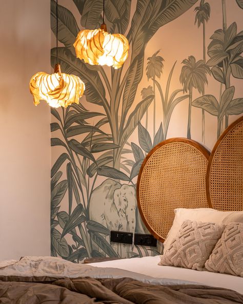 Tropical Art Deco Bedroom, Balinese Wall Decor, Bali Inspired Bedroom, Tropical Minimalist Interior, Tropical Modern Bedroom, Tropical Interior Design Bedroom, Balinese Bedroom, Bali Inspired Home, Modern Filipino Interior