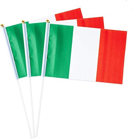 Amazon.com : Italy Flag Italian Small Stick Mini Hand Held Flags Decorations 1 Dozen (12 pack) : Office Products World Country Flags, Flag Holder, Ireland Flag, Italy Flag, Mini Flags, Flag Banners, Irish Flag, Italian Flag, Table Flag