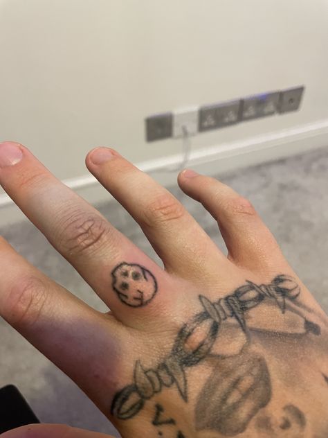 Skull stick n poke tattoo. Took around an hour, 2nd stick n poke ive done😊 Cool Stick And Poke Tattoos For Guys, Screw Tattoo Ideas, Alt Stick And Poke Tattoo, Stick N Pokes On Hand, Dark Stick And Poke Tattoo, Skull Stick N Poke, Masculine Stick And Poke, Small Stick And Poke Tattoo Ideas Simple, Stick And Poke Tattoo Men