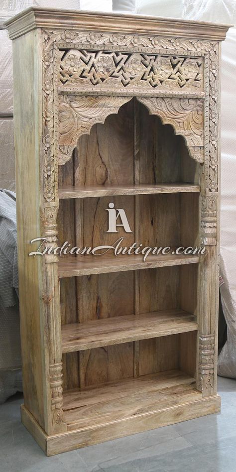 Indian Furniture Traditional, Carved Bookcase, Hand Carved Headboard, Sheesham Furniture, Recycled Wood Furniture, Old World Furniture, Ethnic Furniture, Mango Wood Furniture, Carving Furniture