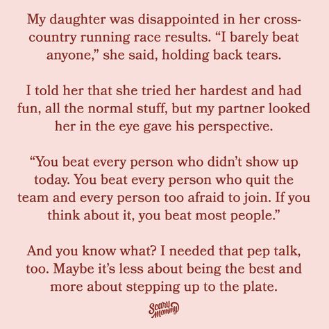 Here's a good way to think about competition that really helped my daughter (and me) put our accomplishments into perspective. ⁠ ��⁠ #crosscountryrunning #xcountryrunning #parenting #competition Good Parents, Parenting Teens Humor, Parenting Teen Boy, Parenting Preteens, Parenting Knowledge, Parenting Book, Parenting Solutions, Running Race, Cross Country Running