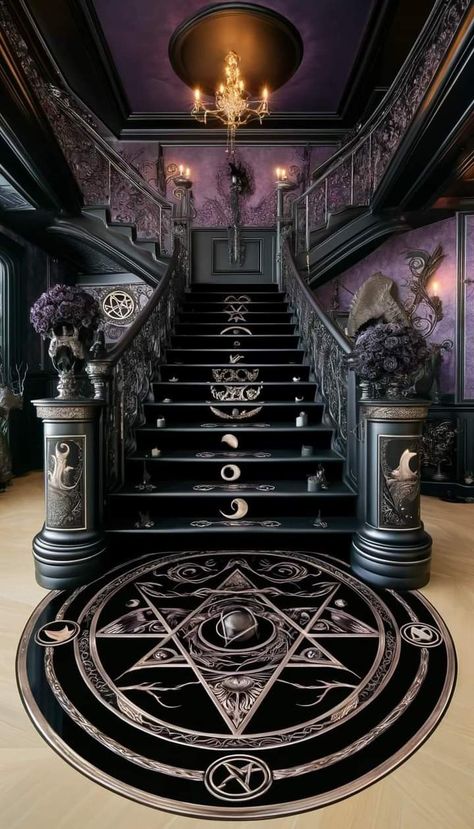 Dark Witch Aesthetic Bedroom, Gothic Home Aesthetic, Whimsigoth House, Witch Aesthetic Bedroom, Dark Witch Aesthetic, Gothic Decor Bedroom, Gothic Interior, Fairytale House, Spooky Things