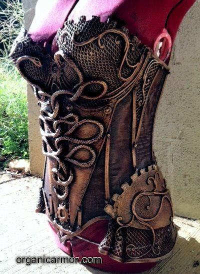 Snake Armor Corset Organic Armor, Gothic Type, Medusa Costume, Gothic Mode, Mode Steampunk, Style Steampunk, Steampunk Corset, Steampunk Cosplay, Steampunk Diy