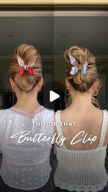 Butterfly Clips Hairstyles Kids, Claw Clip Ideas, Butterfly Clip Hairstyles, Butterfly Clips Hairstyles, Butterfly Claw Clip, Clip Ideas, Easy Butterfly, Big Butterfly, Clip Hairstyles