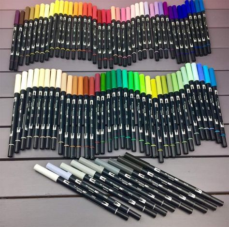 Muji Pens, Tombow Brush Pen, Pretty School Supplies, Tombow Markers, Cute Stationary School Supplies, Tombow Dual Brush Pen, Tombow Dual Brush, Cool School Supplies, Stationary School