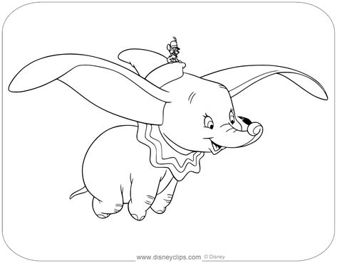 Dumbo Flying Drawing, Dumbo Silhouette, Dumbo Outline, Cottage Drawings, Dumbo Coloring Pages, Dumbo Drawing, Dumbo And Timothy, Dumbo Tattoo, Timothy Q Mouse