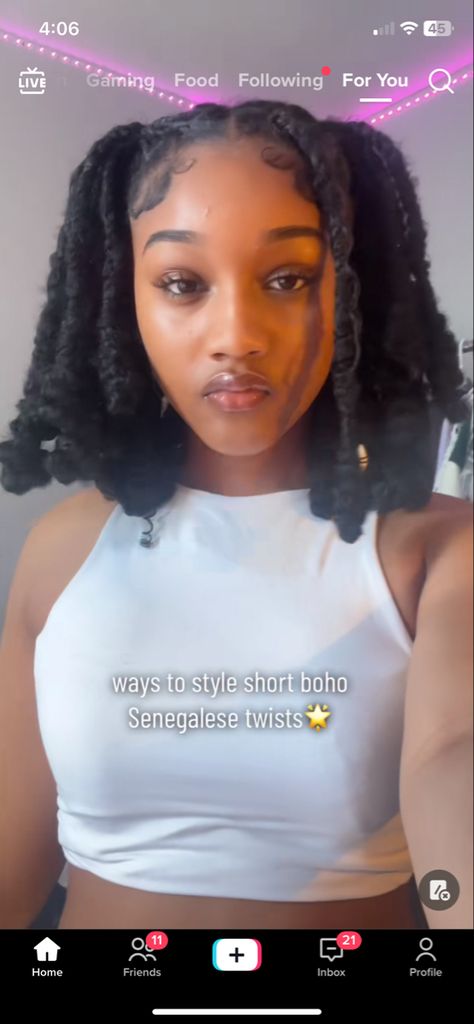 Short Sengelese Twist Styles, Short Boho Senegalese Twist, Boho Senegalese Twist, Sengelese Twist, Short Senegalese Twist, Senegal Twist, Sengalese Twists, Super Cute Hairstyles, Hair Styles Ideas