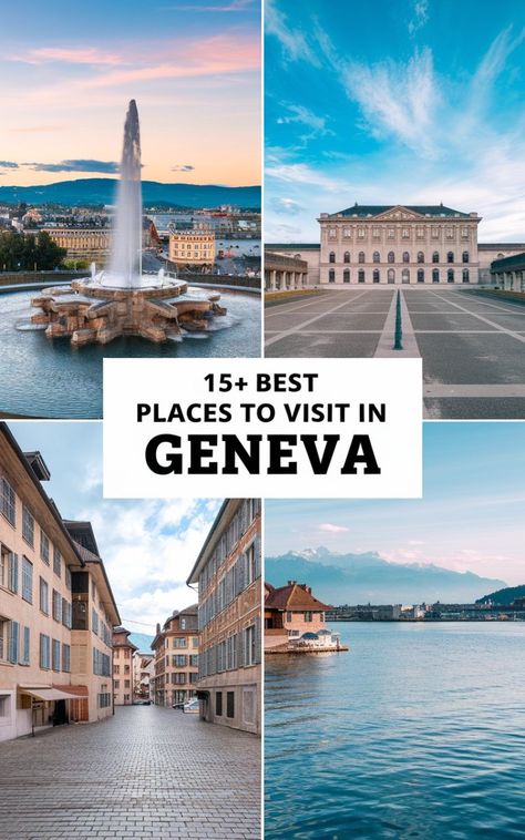 Looking for the best tourist spots in Geneva? Check out our list of 15+ must-visit places, from the towering Jet d'Eau to the prestigious Palais des Nations. Whether you're interested in history, nature, or simply exploring new cultures, Geneva offers a wealth of opportunities. Wander the cobblestone streets of the Old Town, visit the beautiful Parc des Eaux-Vives, or take in the stunning views of Mont Salève. Geneva is a traveler’s paradise, offering something for everyone. Plan your next vacation with these amazing Geneva travel destinations in mind! Geneva Photography, Geneva In December, Day Trips From Geneva Switzerland, Geneva In Winter, Geneva Travel Guide, Geneva Travel, International Travel Tips, Toddler Travel, Beautiful Park