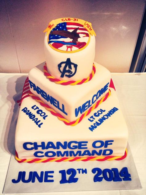 Change of command, USMC, LtCol, CLB 31 Change Of Command Cake, Change Of Command Reception, Farewell Cake, Airforce Wife, Sugar Art, Cake Ideas, Air Force, Cake Decorating, Camo