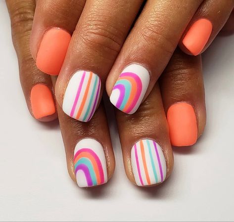 Summer Luminary Nails, Teacher Nail Ideas, Kids Summer Nails, Popsicle Nails, June Nail Art, Summertime Nails, Teacher Nails, Sprinkle Nails, June Nails