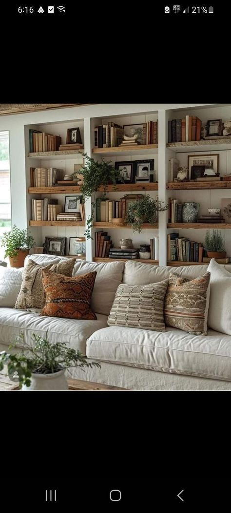 Condo Aesthetic, Bookcase Stairs, Living Room Vibes, All Season Room, Bookcase Diy, Built In Shelves Living Room, Room Vibes, New Home Build, Wood Bookshelves