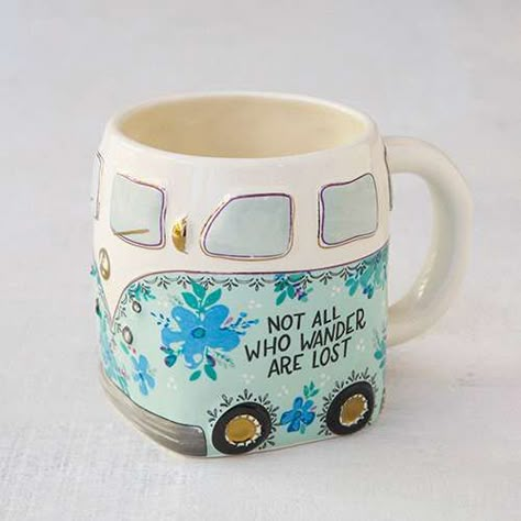 Folk Mugs All Who Wander, 강아지 그림, Cute Cups, Cool Mugs, Natural Life, Cute Mugs, Pottery Painting, Cups And Mugs, Ceramic Mugs