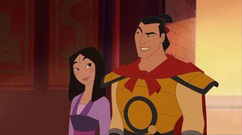 Day 9: Favorite Couple Mulan and Shang complement each other so well. They're perfect for each other. Mulan 3, Bubblegum Marceline, Mulan Ii, Couples Disney, Disney University, Li Shang, Disney Couple, Mulan Disney, Marshall Lee