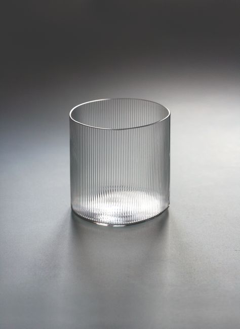 Glass Tableware, Glass With Water, Modern Glasswear, Fluted Glassware, Unique Glassware Shape, Sustainable Glassware, Natural Interior, Copper Sheets, Tableware Design