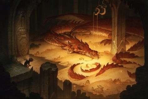 Smaug Artwork Competition from Harper Collins! Justin Gerard, Demon Dragon, The Kingkiller Chronicles, John Howe, The Hobbit Movies, Concept Art World, Bilbo Baggins, Jrr Tolkien, Art Et Illustration