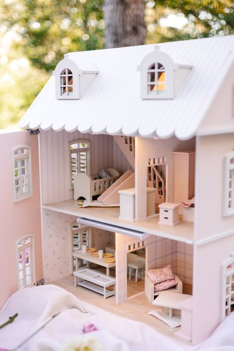 House of Nice Handmade Wooden Dollhouse perfect Gift for Kids Furniture Textile Educational Toy Birthday Gift French Doll House - Etsy French Doll House, Baby Delivery, Christmas Gift For Kids, Toddler Dolls, Wooden Dollhouse, Miniature Houses, Diy Dollhouse Furniture, Educational Toys For Kids, Cute Room Decor