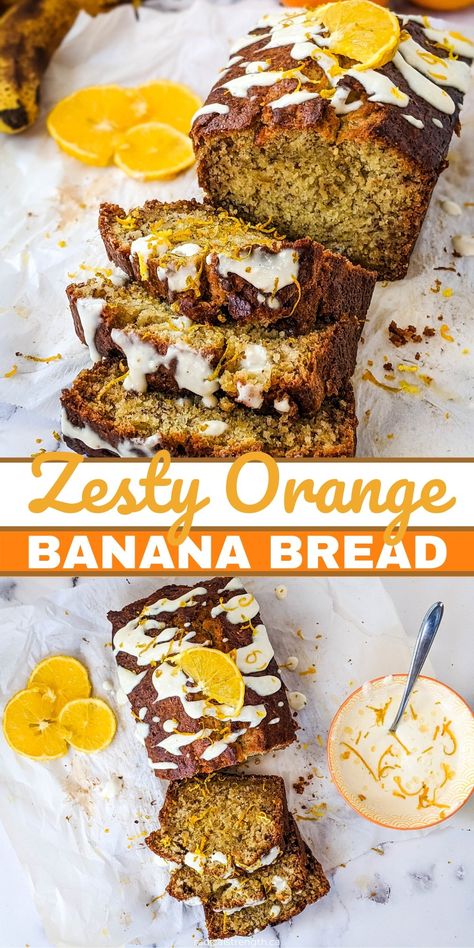 Banana Orange Bread, Orange Banana Bread, Cranberry Oatmeal Muffins, Cashew Butter Recipe, Citrus Glaze, Clean Eating Recipe, Beef Quesadillas, Star Bread, Oatmeal Breakfast Bars