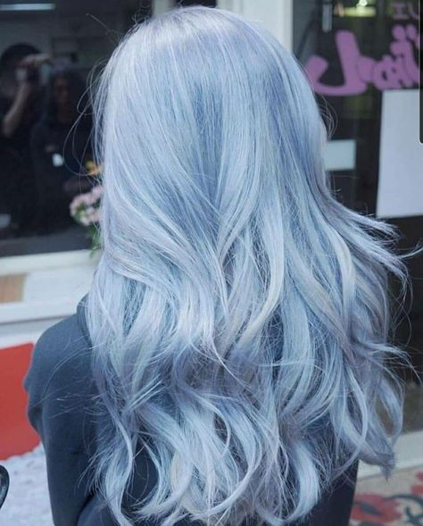 Pastel Blue Hair, Dyed Tips, Hair Dye Tips, Dyed Hair Blue, Light Blue Hair, Colored Hair Tips, Hair Color Pastel, Blue Flame, Pretty Hair Color