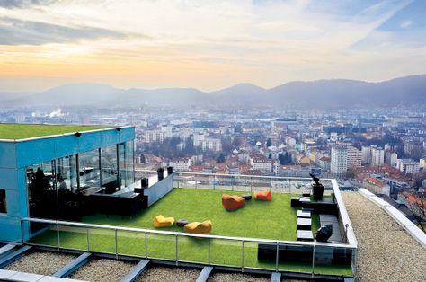 There are many creative ways to incorporate artificial grass indoors. Artificial Grass Rooftop, Rooftop Turf, Grass Rooftop, Grass Terrace, Playroom Floor, Terrace Designs, Stone Pathways, Backyard Goals, Rooftop Patio Design