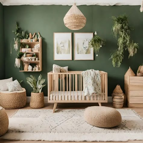 Gender Neutral Nursery Inspiration, Green Baby Nursery, Green Nursery Boy, Nursery Inspiration Boy, Nursery Inspiration Neutral, Cozy Baby Room, Blue Nursery Boy, Gender Neutral Baby Nursery, Baby Room Themes