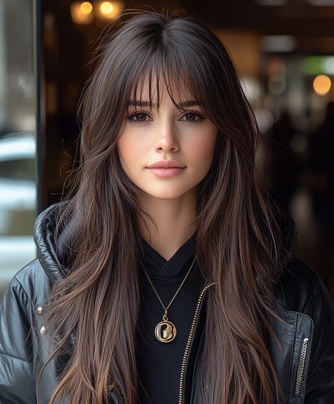 Long Length Haircut Long Bangs Long Hair Layered Haircuts, Cute Hairstyles For Mid Length Hair, Face Framing Layers Long Hair With Bangs, Bang Types, Mid Length Hair With Layers And Bangs, Haircut With Bangs And Layers, Haircut Volume, Long Length Haircut, Volume Hairstyles Medium