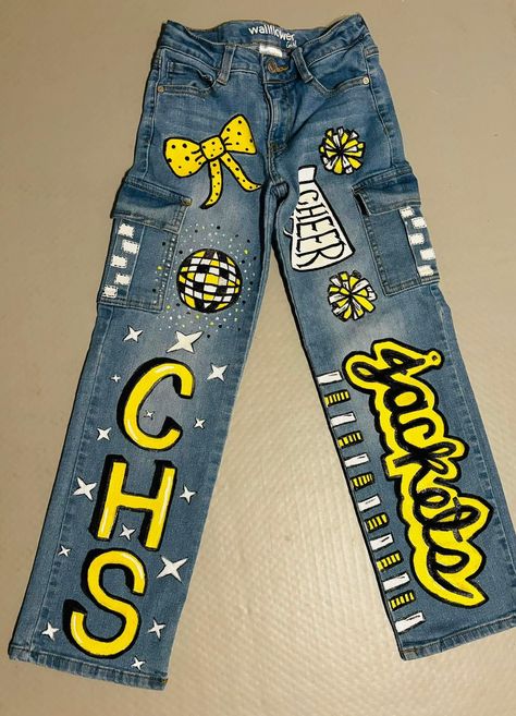 Decorated Jeans School Spirit, Painted Jeans School Spirit, Junk Socks, Decorated Jeans, Socks And Jeans, Painted Jeans, School Spirit, 1st Grade, Fall Fashion