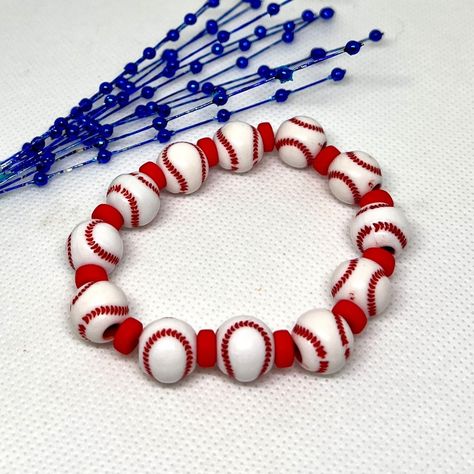 Exclusive deal alert! Handmade Fashion Baseball Bead Bracelet - Baseball Fans Jewelry, available for a limited time at the incredible price of $10.00 #TrendyJewelry #BeadedBracelet #GameDay #FashionJewelry #HandmadeStretchy #SportyTrendy #BaseballBeads #BraceletJewelry #FriendTeamGift #AcrylicBeads Fan Jewelry, Baseball Fan, Team Gifts, Handmade Fashion, Trendy Jewelry, Acrylic Beads, Bead Bracelet, Limited Time, Jewelry Bracelets