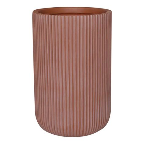 Winchester Tall Ribbed Outdoor Planter, Medium Tall Planters Front Door, Clay Planter, Large Outdoor Planters, Clay Planters, Tall Planters, Outdoor Planter, Patio Plants, Planter Pots Outdoor, Terracotta Planter