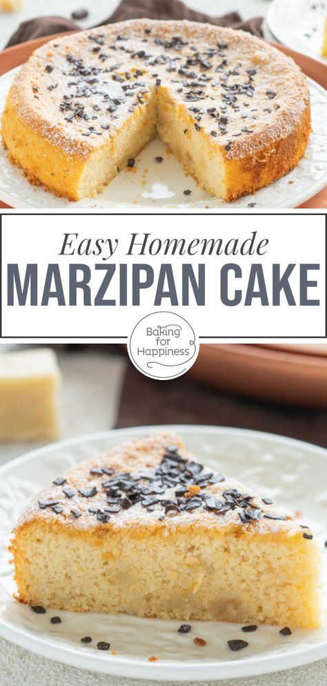 Marzipan Cookies Recipe, Two Ingredient Cakes, 2 Ingredient Cakes, Marzipan Recipe, Glutenfri Baking, Marzipan Cake, Recipes With Few Ingredients, Cake Tasting, Baking Mix