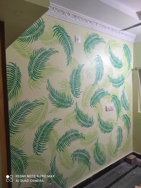 Lines Wall Paint, Creative Wall Painting Diy, Diy Wall Painting Techniques, Textured Wall Paint Designs, Asian Paints Wall Designs, Wall Paint Colour Combination, Room Paint Designs, Play Wall, Wall Stencil Designs