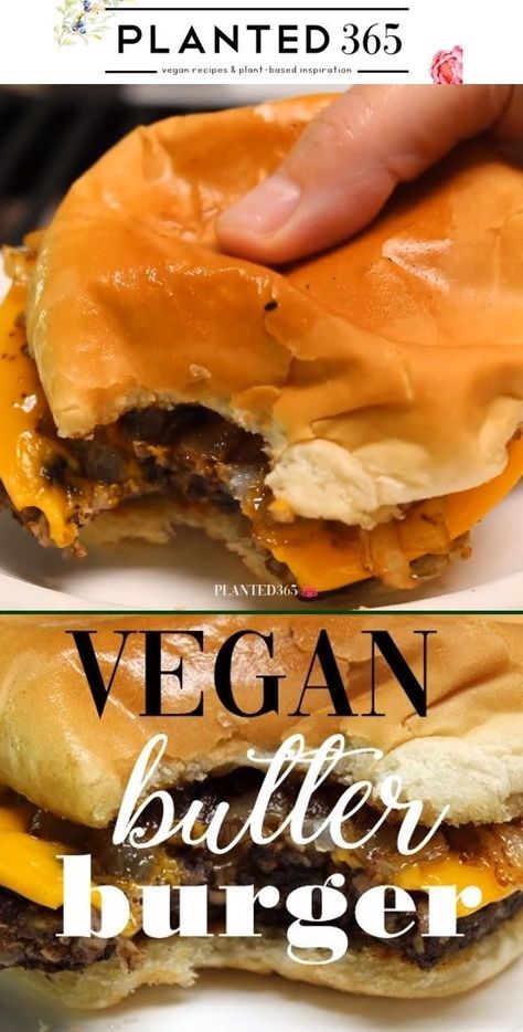 Butter Burger, Resep Vegan, Butter Burgers, Vegan Recipes Plant Based, Resep Diet, Vegan Burger, Tasty Vegetarian Recipes, Vegan Sandwich, Vegan Comfort Food