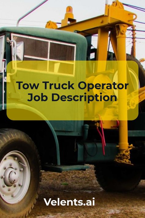 Tow Truck Operator Job Description template includes a detailed overview of the key requirements, duties, responsibilities, and skills for this role. It's optimized for posting on online job boards or careers pages and easy to customize this template for your company. Tow Truck Driver, Towing Company, Job Description Template, Towing Service, Trucking Companies, Hiring Process, Online Job, Job Board, Tow Truck