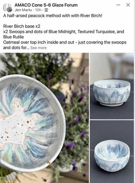 Amaco River Birch, River Birch Glaze, River Birch Glaze Combinations, Mayco Peacock Glaze Combinations, Peacock Glaze Combinations, Amaco Potters Choice Glaze Combinations Snow, Amaco Potters Choice Glaze Combinations Iron Lustre, Amaco Cone 5/6 Glaze Combos, River Birch