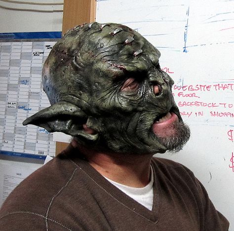 Big Eared Orc Mask | Flickr - Photo Sharing! Goblin Sculpture, Orc Cosplay, Orc Costume, Alien Ears, Demon Costume, Monster Mask, Larp Costume, Epic Cosplay, Leather Mask