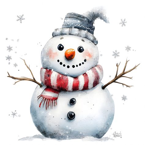 A delightful collection of 22 snowman clipart images, featuring festive snowmen with scarves, hats, and more, perfect for holiday projects and decorations. Add a touch of winter wonder to your holiday crafts with this charming Snowman Clipart Set! Featuring 22 snowmen in festive scarves, hats, and fun poses, these high-quality images are perfect for all your Christmas and winter-themed projects. Whether you're creating holiday cards, gift tags, scrapbooking, or party decorations, these adorable Christmas Card Ideas Snowman, January Clipart Winter, Snowmen Paintings, Painted Snowmen, Watercolor Postcards, Snowman Ideas, Fun Poses, Wood Decorations, Snowman Images