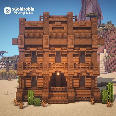 Badlands House Minecraft, Minecraft Badlands Build, Built Into Hillside, Western House, Minecraft Town, Houses Minecraft, Minecraft Wall, Rumah Minecraft Sederhana, Bangunan Minecraft